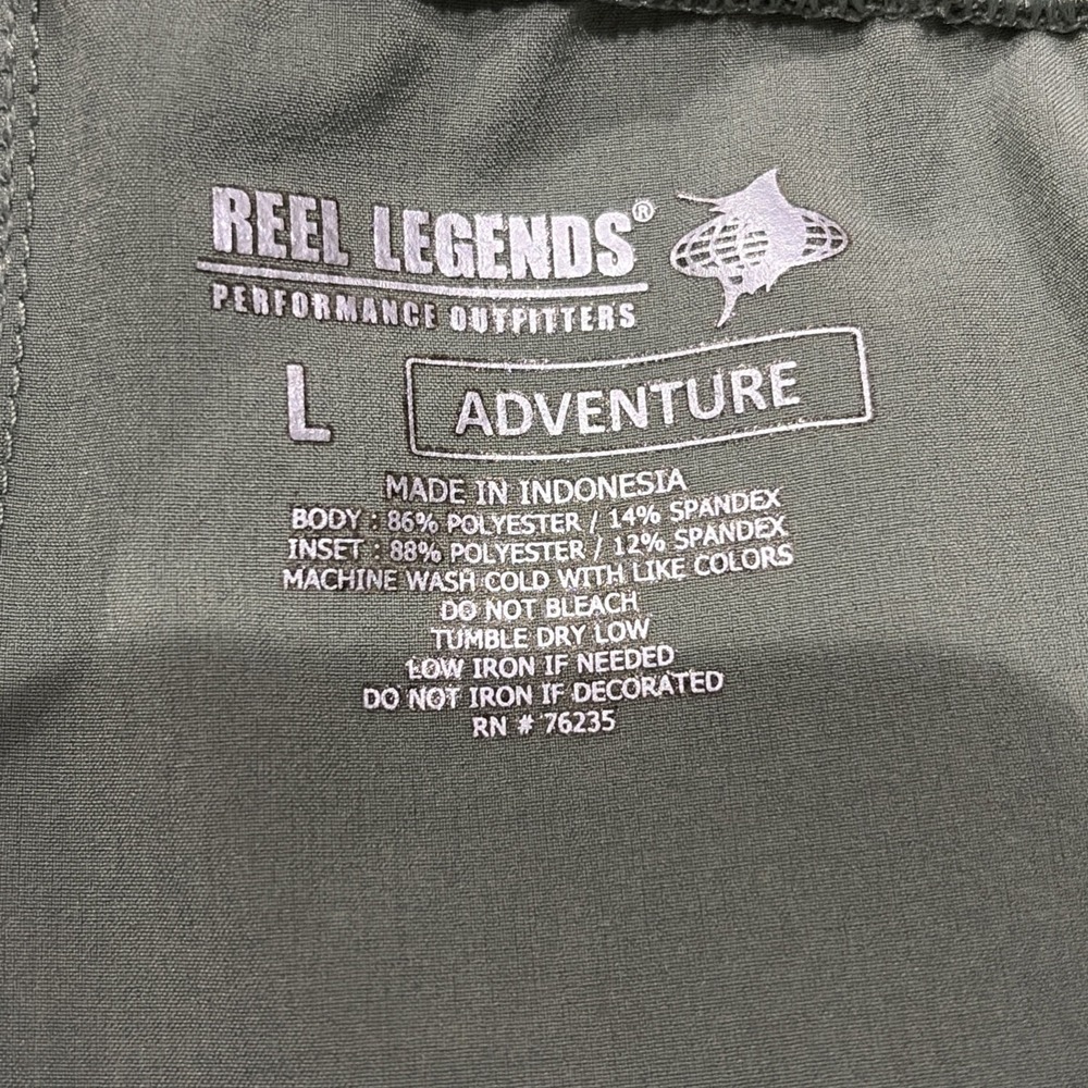 Reel Legends Capris Women Size L Green Pull On Lightweight Pockets Stretch Pants - Picture 8 of 8